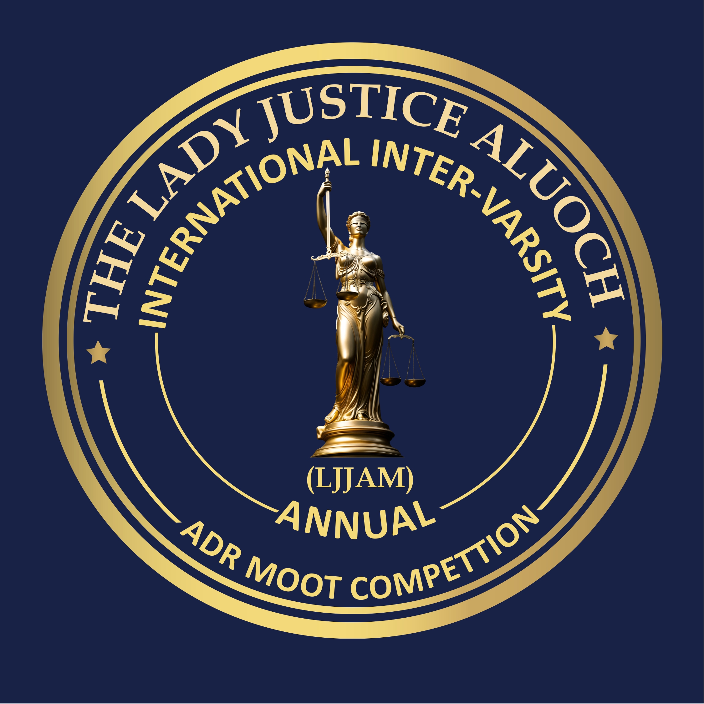 Logo of The Lady Justice Joyce Aluoch International Inter-Varsity Annual ADR Moot Competition 2025